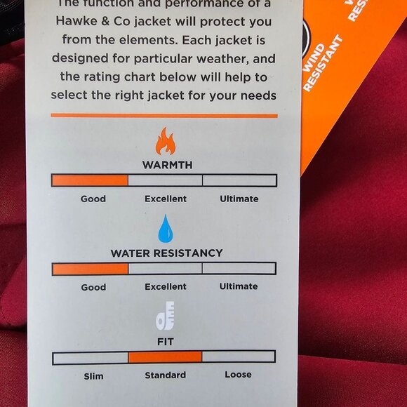 Hawke Co Red Softshell Performance Fleece Lined Jacket Water Resistant Large NWT - Picture 10 of 13